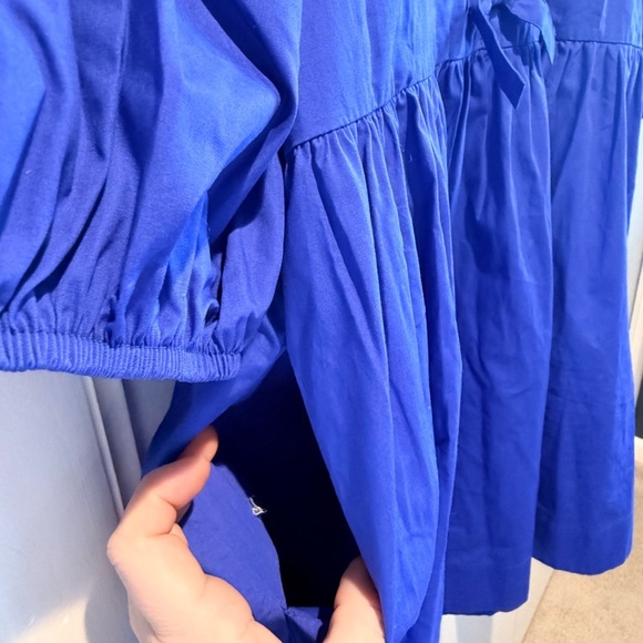 Vibrant Blue Women’s  Dress with Bow Details - Picture 4 of 11